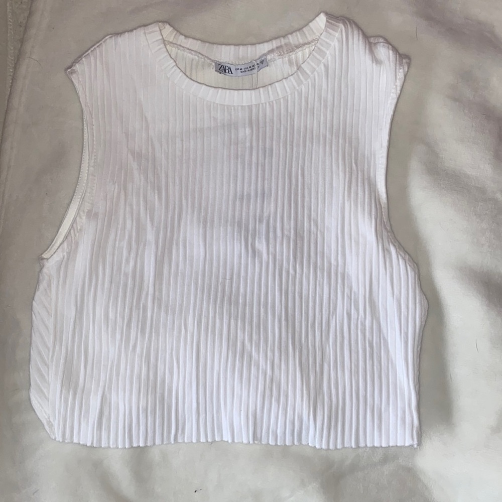 Zara crop top|white|medium
